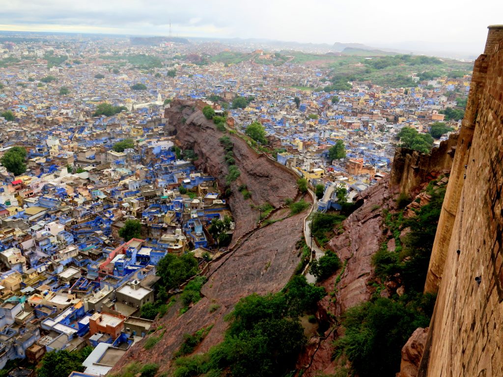 Mehrangarh Fort, vista de Jodhpur, "Blue City", Rajastão, Índia.
